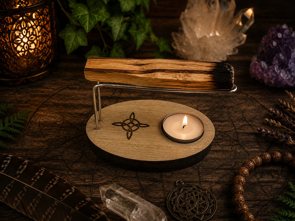 Quemador palo santo nudo de brujas